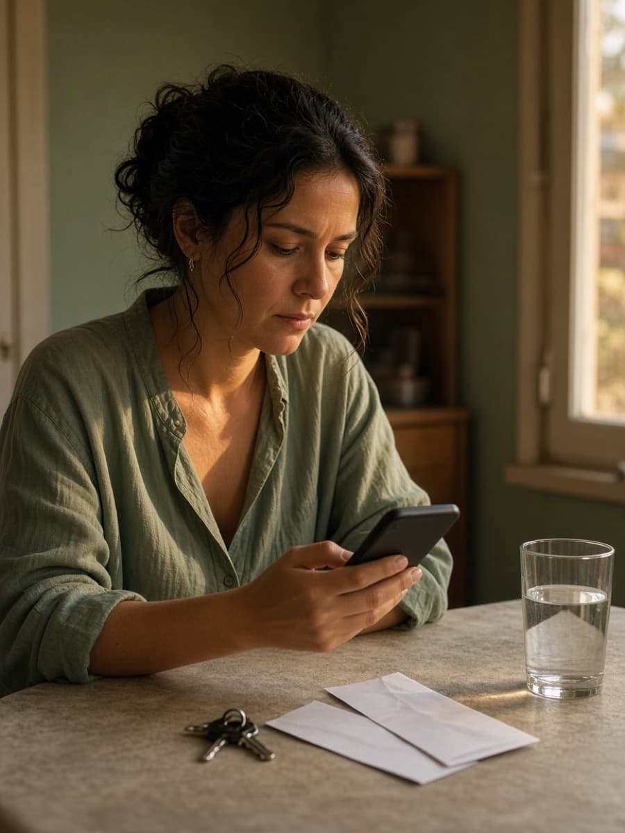 Revisar el teléfono junto a las cuentas del mes, con calma